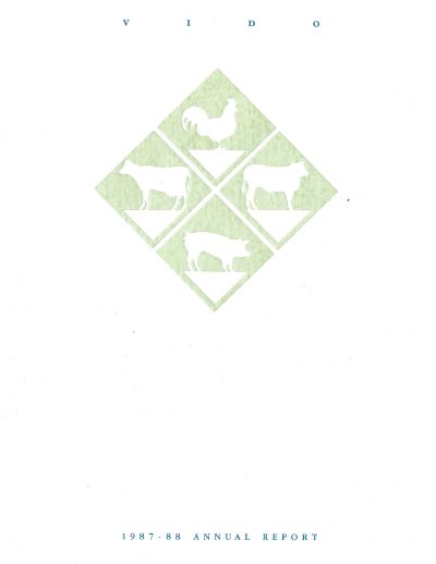 VIDO's annual report cover 1987-1988