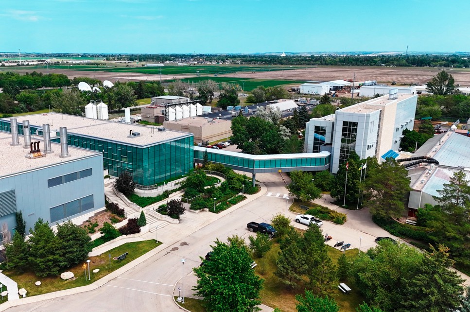 drone shot of VIDO facilities